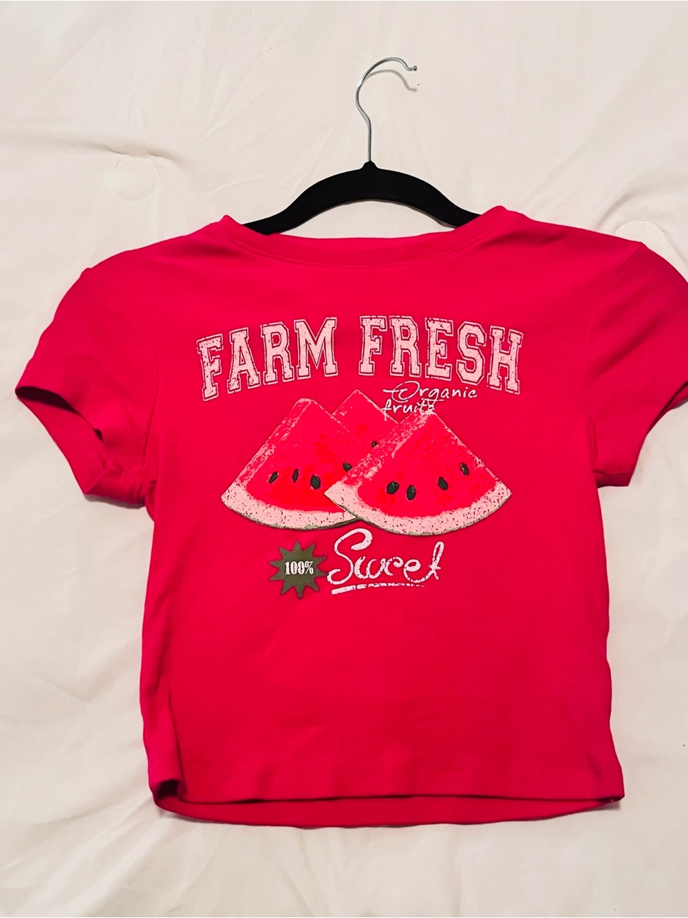 Women Farm Fresh Watermelon Graphic Tee - Hot Pink